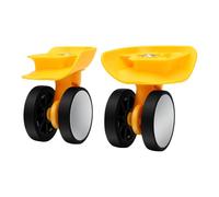 Alomejor Roues de Valise, Doubles Roulettes de Remplacement pour Valise avec Roulement Silencieux et Doux Rotation, 2 Pièces Noir ABS