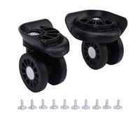 Alomejor Roues de Valise Universelle de 1 Paire, Remplacement D'absorption de Choc ABS avec 10 Vis sans Le Rouleau Lisse pour Bagages