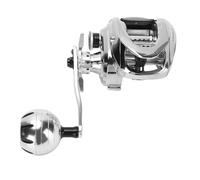 Alomejor Roule de Pêche à la Baitcasting, Rapport de Vitesse à Grande Vitesse de 7,2: 1 avec Alarme de Libération de la Ligne de Frein à 10 Kg, Bobine en Métal d'eau Salée pour Basse
