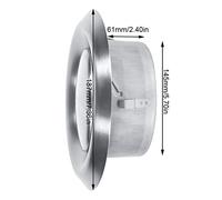 Alomejor Round Air Vent, Adjustable Stainless Steel Cover (150mm) | Installation facile, adaptée au mur ou au plafond, faible bruit, 3 tailles, matériau durable
