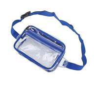 Alomejor Sac à Bandoulière Transparent, Sac de Taille de Poitrine Transparent en PVC Imperméable avec Sangle Respirante Réglable, pour Les Concerts de Voyage, de Sport, de Plage, (Blue)