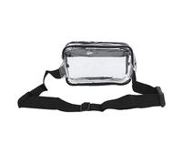 Alomejor Sac à Bandoulière Transparent, Sac de Taille de Poitrine Transparent en PVC Imperméable avec Sangle Respirante Réglable, pour Les Concerts de Voyage, de Sport, de Plage, (Black)