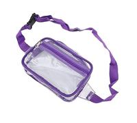 Alomejor Sac à Bandoulière Transparent, Sac de Taille de Poitrine Transparent en PVC Imperméable avec Sangle Respirante Réglable, pour Les Concerts de Voyage, de Sport, de Plage, (Purple)