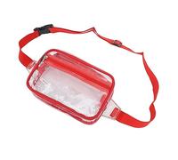 Alomejor Sac à Bandoulière Transparent, Sac de Taille de Poitrine Transparent en PVC Imperméable avec Sangle Respirante Réglable, pour Les Concerts de Voyage, de Sport, de Plage, (Rouge)