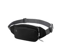 Alomejor Sac à Ceinture Réglable avec Réseau Respirant pour Les Activités de Plein Air, Noir, 30 X 10 X 4 Cm (Nylon Noir (Ceinture Grise))