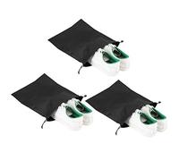 Alomejor Sac à Cordon en Nylon Imperméable, Sacs de Rangement Anti-poussière pour Chaussures, Organisateur de Vêtements pour Les Voyageurs en Plein Air, Noir 10,6x13,4 Pouces, Lot de 3 (Black)