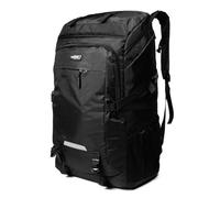 Alomejor Sac à Dos D'alpinisme 80 L, Sac à Dos de Voyage étanche de Grande capacité avec Sangles de Poitrine pour la Randonnée, le Camping, la Course à Pied, le Cyclisme (BLACK)