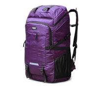 Alomejor Sac à Dos D'alpinisme 80 L, Sac à Dos de Voyage étanche de Grande capacité avec Sangles de Poitrine pour la Randonnée, le Camping, la Course à Pied, le Cyclisme (PURPLE)