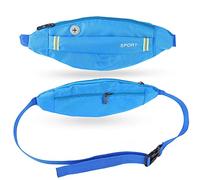 Alomejor Sac de Ceinture en Nylon Léger avec Fermeture à Glissière pour la Course à Pied, Le Cyclisme, la Salle de Sport - Boucle Réglable, Sac Sportif en Plein Air (Blue)