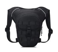 Alomejor Sac de cuisse, sangle de taille et de jambe réglables de 89,9 à 119,4 cm, multifonctionnel, imperméable, avec sangle MOLLE, pour l'équitation, la randonnée, les trajets, Noir , Décontracté