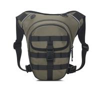 Alomejor Sac de cuisse, sangle de taille et de jambe réglables de 89,9 à 119,4 cm, multifonctionnel, imperméable, avec sangle MOLLE, pour l'équitation, la randonnée, les trajets, Vert, Décontracté