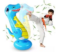 Alomejor Sac de Frappe Gonflable Dinosaure pour Enfants, Jouet Anti-Stress, Rebond Immédiat, Excellent pour Les Anniversaires, Matériau PVC épais, Hauteur 47 Pouces (Bleu Ciel)