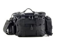 Alomejor Sac de Plaqueur de Pêche, Sac de Taille en Tissu en Polyester avec Plusieurs Poches et Sac à Bandoulière Sac à Main Sac à Main (Black)