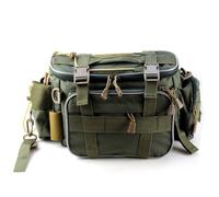 Alomejor Sac de Plaqueur de Pêche, Sac de Taille en Tissu en Polyester avec Plusieurs Poches et Sac à Bandoulière Sac à Main Sac à Main (armée Verte)