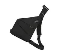 Alomejor Sac de Poitrine Tendance pour Hommes/Femmes, Léger, Sûr, Voyage, Design Réfléchissant pour Le Shopping, Noir/Gris (Droite)