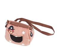 Alomejor Sac de Sortie Portable pour Hamster à café, Sac de Transport en Flanelle pour Animaux de Compagnie avec Fenêtre Grillagée, Bandoulière pour Petits Animaux de Compagnie, Matériau Respirant