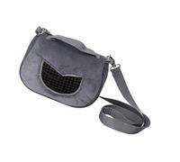 Alomejor Sac de Transport Portable et Respirant en Flanelle Grise pour Hamster, pour Petits Animaux de Compagnie, Cochon d'Inde, écureuil, Chinchilla, Bandoulière, Lavable en Machine, pour Sortir,