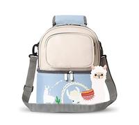 Alomejor Sac de Transport Refroidisseur de Lait Maternel, Sac à Dos de Boîte à Déjeuner isolé étanche avec Double Couche pour Bouteilles de Lait et Stockage des Aliments (Beige Bleu Ciel)
