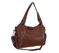 Alomejor Sac Fourre-tout élégant en Cuir PU pour Femme, Sac à Main de Grande capacité avec Sangle Réglable pour un Usage Quotidien et les Voyages (BROWN)