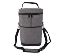 Alomejor Sac Isotherme étanche pour 2 Bouteilles de Vin pour les Voyages et les Fêtes, Sac de Transport de Protection en Toile pour Dégustation de Vin et Camping (GRAY)