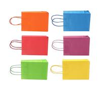 Alomejor Sacs Cadeaux en Papier Kraft Arc-en-ciel pour Fêtes D'anniversaire, 24 Petits Sacs Cadeaux Colorés pour de Fête D'enfants, DIY pour événements de Célébration, 12 X 16 X 6 Cm