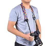 Alomejor Sangle pour Appareil Photo, Longueur Ajustable, Tissu Doux pour | Conception élastique, réduit la pression sur le cou, convient à toutes les marques, léger, portable