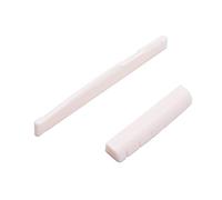 Alomejor Selle et écrou de Guitare Selle d'écrou de Guitare Acoustique en Os Véritable, Ensemble de 2 Pièces 44 X 9 X 5 Mm Écrou 75 10 2,9 Mm pour Réparation de Joueurs de Acoustique à 6 Cordes (Os