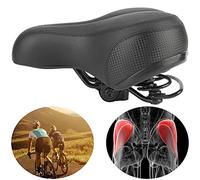 Alomejor Selles de Vélo avec Bande Réfléchissante pour Le Confort | Éponge haute densité, conception ergonomique, respirante, résistante à l\'usure, double ressort, adaptée aux longs trajets