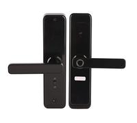 Alomejor Serrure de Porte électronique Intelligente avec Capteur D'empreintes Digitales 3D, Entrée Sécurisée pour Usage Domestique, Métal Noir 9,8x2,4 Pouces
