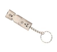 Alomejor Sifflet D'entraînement Ultrasonique pour Oiseaux, Son Fort pour Perroquet, Calopsitte, Porte-clés, Portable en Acier Inoxydable pour Les Activités de Plein Air (Tube Double)