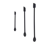 Alomejor Spatule de Maquillage à Double Tête en Silicone pour Cuisine, Grattoir de qualité Alimentaire pour Petits Pots, Noir, Ensemble de 3 Pièces pour Maquilleurs et Usage Domestique (BLACK)