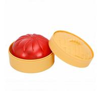 Alomejor Squishy « Dumpling » - Balle Anti-Stress Pailletée avec Boîte Vapeur, pour Soulager l'anxiété - Jouet de Décompression Mignon et Doux à Presser, pour Adultes et Enfants (Rouge pailleté)