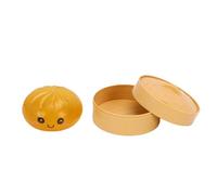 Alomejor Squishy « Dumpling » - Balle Anti-Stress Pailletée avec Boîte Vapeur, pour Soulager l'anxiété - Jouet de Décompression Mignon et Doux à Presser, pour Adultes et Enfants (Or Scintillant)