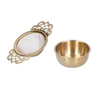 Alomejor Stainless Steel Tea Filter with Double Handles (GOLD)