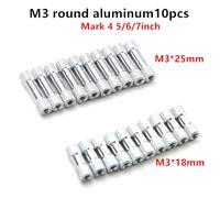 Alomejor Strong Connection M3 * 18mm Colonnes D'espacement Rondes en Aluminium argenté, 10 Piliers en Aluminium pour Avion Traversant Mark 4 5/6/7 Pouces (25mm)