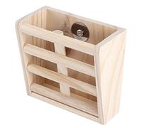 Alomejor Support à Herbe en Bois pour Lapin, Mangeoire Suspendue Durable pour Chinchilla, Cochon d'Inde, Fournitures pour Animaux de Compagnie de Haute qualité, Couleur Bois Naturel 6.30x3.15x5.91