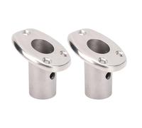 Alomejor Support de Mât de Drapeau, Douille de Mât de Drapeau Encastrée en Acier Inoxydable 316 pour Bateaux et Yachts avec Insert coudé de 30 Degrés et 20 Mm