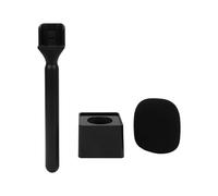 Alomejor Support de Micro sans Fil, Matériau ABS avec Mousse Coupe-vent, Adaptateur Portable pour Micro Lavalier, Idéal pour les Podcasts et l'enregistrement Vidéo