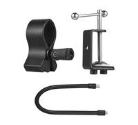 Alomejor Support de Microphone, Pince de Support D'arbre Réglable Flexible sur de Bureau avec Clip Réglable de 35 Mm à 65 Mm pour Microphone en Direct, Enseignement en Ligne