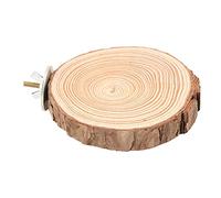 Alomejor Support de Plate-Forme en Bois Naturel pour Oiseaux, pour Mordre Les Perroquets | Perchoir Rond Durable pour Aire de Jeux pour Oiseaux, 1 X Plate-Forme, Facile à Installer, adapté à la pour