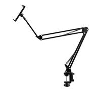 Alomejor Support de Tablette Ajustable pour Bureau avec Bras Flexible et Rotation à 360° pour Téléphones et Tablettes Universels - Structure Métallique
