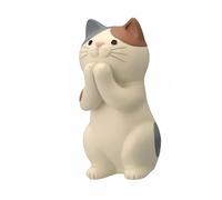 Alomejor Support de Téléphone Chat, Support de Tablette, Ornement de Bureau Multifonctionnel, Présentoir de Lunettes Mignonnes, Matériau en Résine de qualité Supérieure (Fermoir Mains Chat Tricolore)