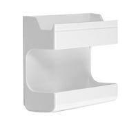 Alomejor Support de Téléphone Mural Résistant aux Chocs, Rangement Pratique pour la Maison, Boîte de Rangement Multifonctionnelle en Plastique Auto-adhésif pour Télécommande TV