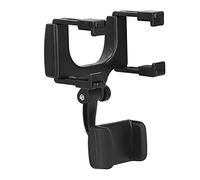 Alomejor Support de Téléphone pour Rétroviseur, Support de Téléphone de Voiture en ABS avec Rotation à 360 Degrés, Pince Réglable pour Téléphones de 3,0 à 6,5 Pouces, pour Les Appels Musicaux de