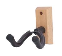 Alomejor Support Mural pour Guitare en Forme de U, Support sécurisé avec Rotatif en Acier et Rembourrage en Caoutchouc Souple pour Basse (Couleur du bois de hêtre trapézoïdal)