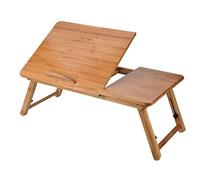 Alomejor Support Ordinateur Portable en Bois Bambou, Hauteur Réglable,
