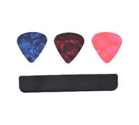 Alomejor Support pour Médiators de Guitare avec Bande Antidérapante, Accessoire de Rangement Facile pour Guitaristes, Caoutchouc Souple TPU, 3 Médiators de Couleurs Aléatoires, Débutant Professionnel