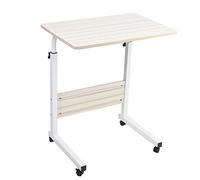 Alomejor Support Réglable pour Ordinateur Portable, Bureau Durable pour la Lecture côté Lit, Hauteur Réglable de 71.5 à 85cm (Couleur érable Blanc)
