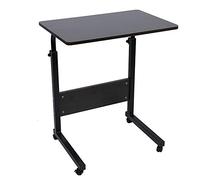 Alomejor Support Réglable pour Ordinateur Portable, Bureau Durable pour la Lecture côté Lit, Hauteur Réglable de 71.5 à 85cm (Couleur Noyer)