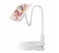 Alomejor Support Téléphone Flexible avec Pince de 3 Pouces, Bras (White)